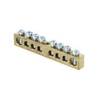 Шина PEN "ноль-земля" 8х12 8 отвер. латунь крепеж по центру PROxima  sn0-125-8-c