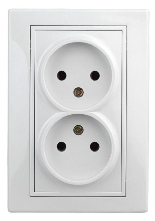Розетка 2-м СП Plano 1-204-01 16А IP20 250В 2х2P бел.  Б0053904