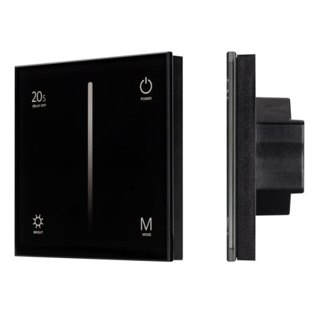 Панель SMART-P6-DIM-G-IN Black (12-24В 4х3А Sens 2.4G) (IP20 пластик)  034780