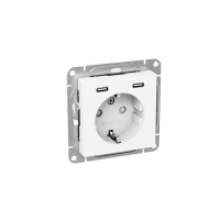 Розетка СП Эпика 16А с 2 USB-C с заземл. защ. шторки механизм бел.  UP1-SOW-111-2USBC Розетка СП Эпика 16А с 2 USB-C с заземл. защ. шторки механизм бел.  UP1-SOW-111-2USBC