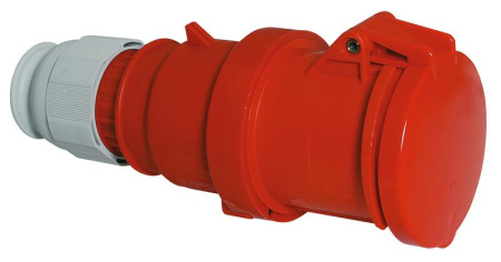 Розетка кабельная 63А 5п 3P+N+PE 6ч 400В IP44  3112