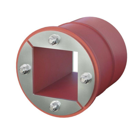 Проходка d75х70мм кругл. с проемом 40х40мм нерж. сталь  DXF3122