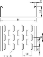 Лоток листовой перфорированный 150х60 L3000 сталь 1мм MKS 615 FS OBO 6055141