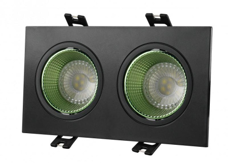 Светильник встраиваемый IP20 10Вт GU5.3 LED черн./зел. пластик  DK3072-BK+GR