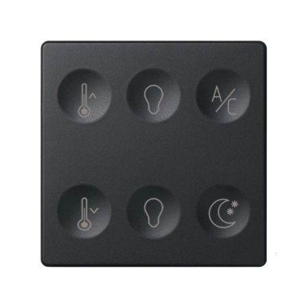 Выключатель сенсорный 6-кл. СП  82 Sense IP20 с тематич. маркир. Т3 графит  8000665-038