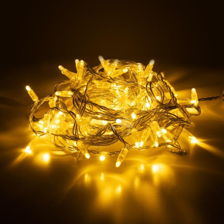 Гирлянда светодиодная "Нить" 3м 30LED тепл. бел. IP65 220В бел. мерцание провод прозр. ПВХ (без шнура питания)  Б0051887