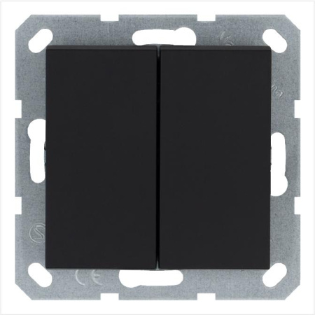 Переключатель перекрестный 2-кл. 10А IP20 механизм черн. матовый soft touch  G3014PB