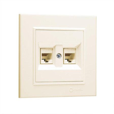 Розетка компьютерная двойн. СП Karea 16А IP20 CAT 5 крем.  56010036