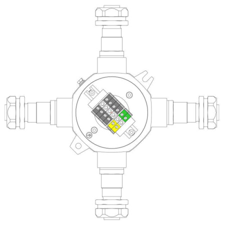 Коробка распределительная взрывонепроницаемая LBD-MVK.2.5x2-MVK.2.5(i)x2-MVK.2.5Tx2-KAEPM3MHK-26(A)-KAEPM3MHK-26(B)-KAEPM3MHK-26(C)-KAEPM3MHK-26(D) / 1Ex d IIC Т5 Gb / Ex tb IIIC T95град.C Db / IP66/IP68 алюм.  LBD23000112