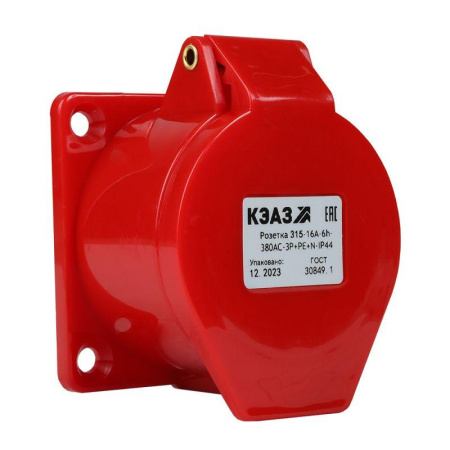 Розетка фланцевая 315 16А 380AC 3P+PE+N 6ч IP44  222759