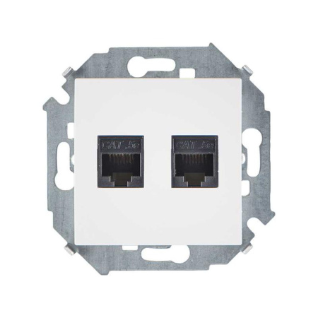 Розетка компьютерная 2-м  15 RJ45 кат.5E AMP механизм бел.  1591552-030
