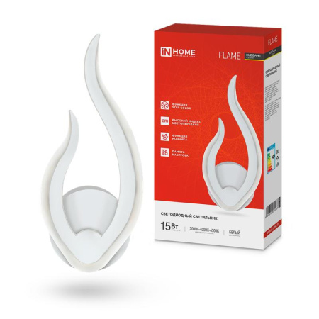 Светильник светодиодный ELEGANT FLAME STEP COLOR 15Вт 3000-6500К 1200лм 230В бел.  4690612051437