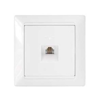 Розетка телефонная 1-м СП RJ11 (4P4C) бел.  ТР4-034