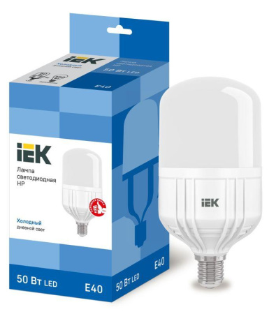 Лампа светодиодная HP 50Вт 230В 6500К E40  LLE-HP-50-230-65-E40