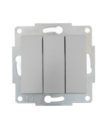 Выключатель 3-кл. 1п СП Karina 10А IP20 механизм матов. серебр.  707-4388-109
