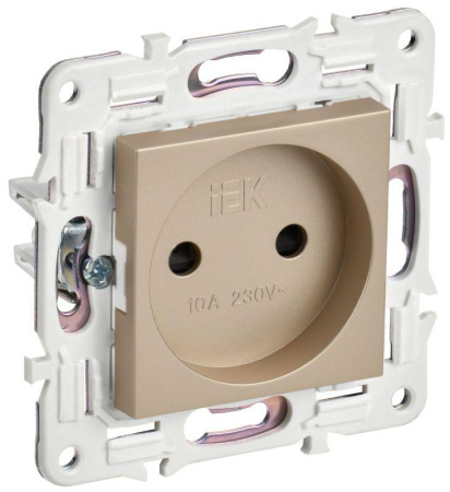 Розетка SKANDY 10А без заземл. защ. штроки SK-R01Sa песочн.  SK-R13-10-K98