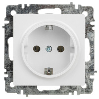 Розетка  Accent 6-202-01 2P+E Schuko 16А-250В IP20 СУ AL/CU бел.  Б0063678