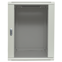 Шкаф настенный 19дюйм TERACOM PRO 12U 600х600мм дверь стеклянная с замком-ручкой сер.  TRP-WLL-1266-40G