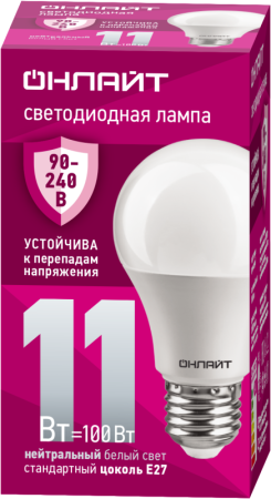 Лампа светодиодная 90 399 OLL-A55-11-230-4K-E27 (PRO 90-240В)  90399