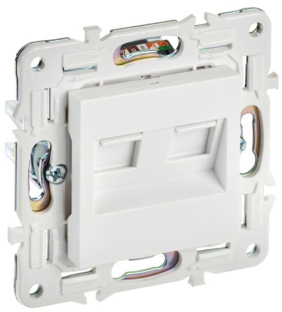 Розетка компьютерная двойн. RJ45 кат.6 SKANDY SK-K04W арктич. бел.  SK-K20-2-K01