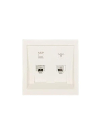 Розетка компьютер+телефон СП ZIMA IP20 с модулем Cat 6 слон. кость  704-9088-144