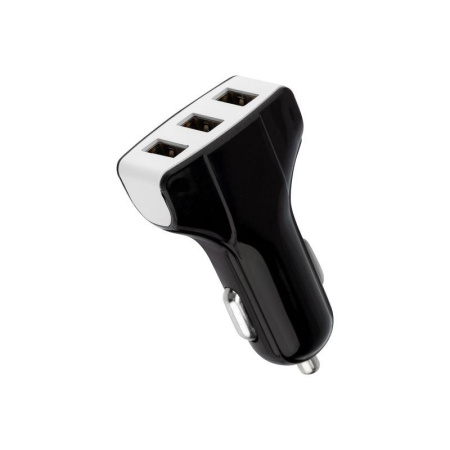 Устройство зарядное в прикуриватель 3хUSB 1000мA.ч черн.  16-0291