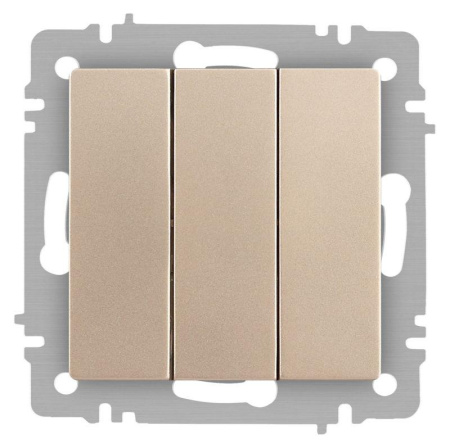 Выключатель Accent 6-106-04 тройной 10А-250В IP20 СУ AL/CU шампань  Б0063538