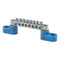 Шина нулевая N 6х9 8 отверст. цинк 2 син. угловых изолятора PROxima  sn1-63-08-2