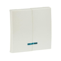 Панель лицевая Валенсия для 2-кл. выключателя 10А с индикатором жемчуж. PROxima  ESV10-L-123-50