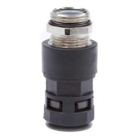 Муфта "труба-коробка" с герметичным уплотнением с металлической резьбой IP68 DN 17мм М25х1.5 полиамид черн.  MARO-17M25N