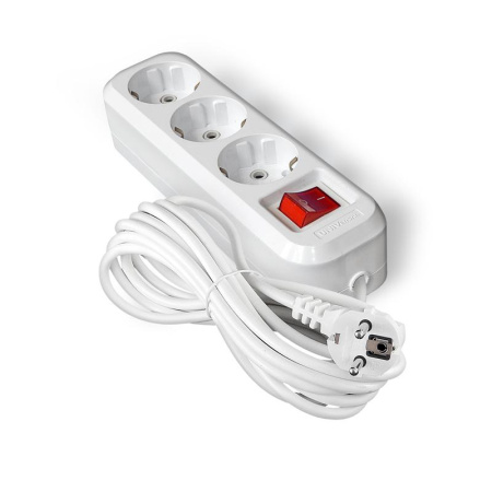 Удлинитель 3х7м с заземл. IP20 S-303А ПВС 3х1.5 с выкл.  1728