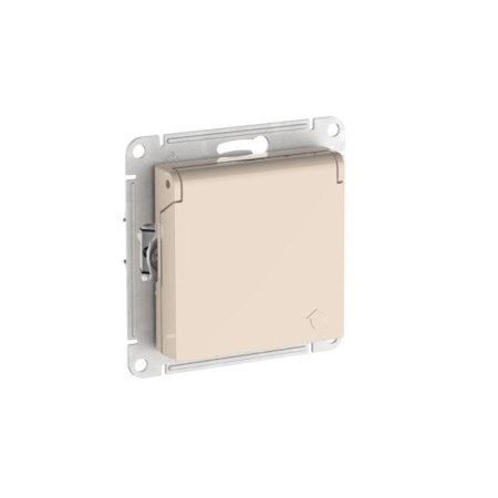 Розетка AtlasDesign 16А IP20 с заземл. со шторками с крышкой быстрозажим. клем. механизм беж. SE ATN000246S