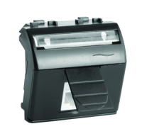 Розетка мультимедийная Brava 2мод. USB 2.0 со шторкой черн.  77202N