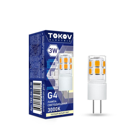Лампа светодиодная 3Вт Capsule 3000К G4 220-240В  TKE-G4-3-3K