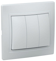 Выключатель 3-кл. СП Кварта 10А IP20 ВС10-3-0-ККм крем.  EVK30-K33-10-DM