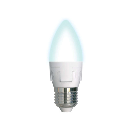 Лампа светодиодная LED-C37 7W/NW/E27 /FR PLP01WH Яркая 7Вт свеча матовая 4000К нейтр. бел. E27 (упак. картон)  UL-00002412