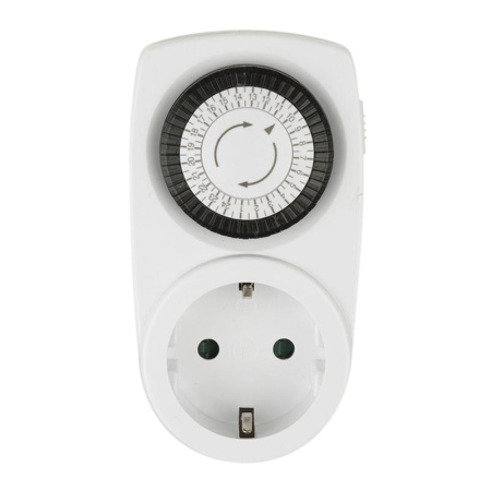 Таймер механический UST-M10 WHITE с розеткой 220В 12/24ч 3500Вт  UL-00003765