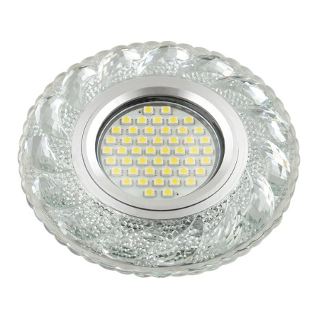 Светильник DLS-L147 GU5.3 GLASSY/CLEAR GU5.3 встраив. доп. светодиод. подсветка 3Вт без лампы стекло  UL-00003896