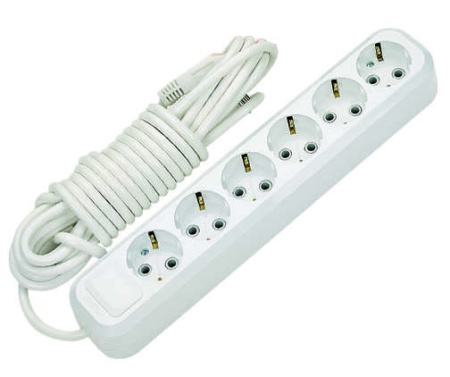 Удлинитель 6х2м с заземл. 16А IP20  MGP182