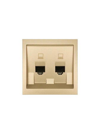 Розетка 2-мест. компьютерная СП ZIMA IP20 зол.  704-3688-141