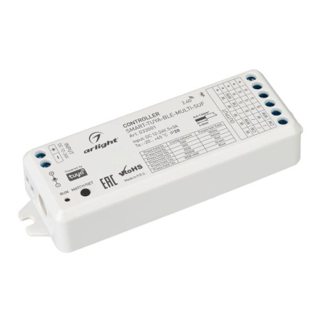 Контроллер SMART-TUYA-BLE-MULTI-SUF (12-24В 5х3А RGB-MIX 2.4G) (IP20 пластик)  033001