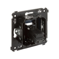 Розетка USB 2.0 1-м СП Avanti "Черный квадрат" тип А-А  4402403