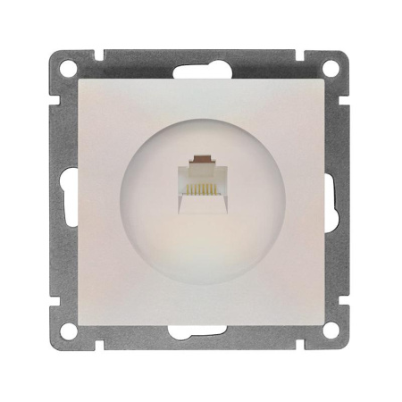 Розетка компьютерная 1-м СП Афина RJ45 кат.5E механизм жемчуж.  A0051-OBr