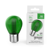 Лампа светодиодная филаментная Basic Filament 4Вт Шар Е27 220лм green  10512042-G