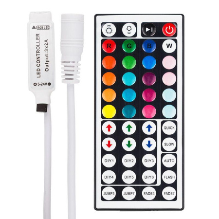 Контроллер LED мини ИК(IR) 72/144Вт 44 кнопки 12В/24В  143-106-5