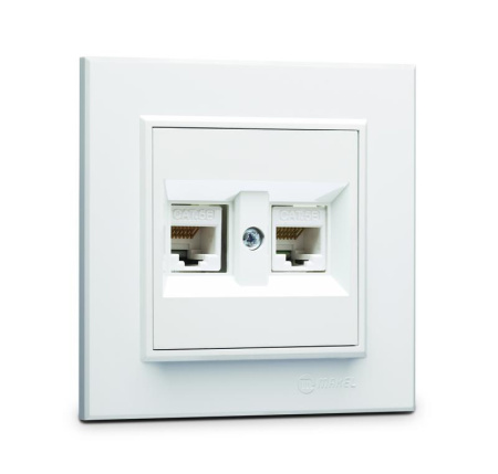 Розетка компьютерная двойн. СП Karea 16А IP20 CAT 5 бел.  56001036