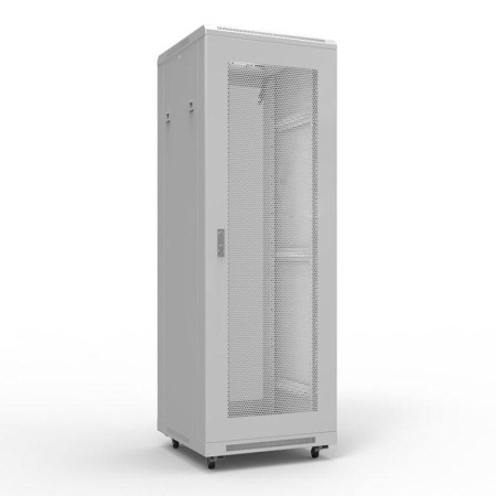Шкаф напольный 19дюйм Standart 42U 600х600мм передняя и задняя дверь перф. RAL7035  04-2333