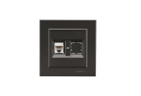 Розетка компьютерная+гнездо СП Karea 16А IP20 CAT 5 дым. металлик  56050035