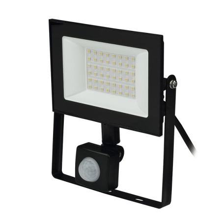 Прожектор светодиодный ULF-F62-50W/6500K SENSOR IP54 200-240В BLACK с датчиком движения и освещенности 6500К черн. UL-00007126