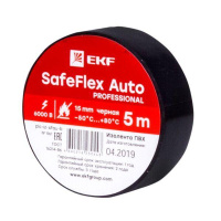 Изолента ПВХ 15мм (рул.5м) черн. SafeFlex Auto  plc-iz-sfau-b